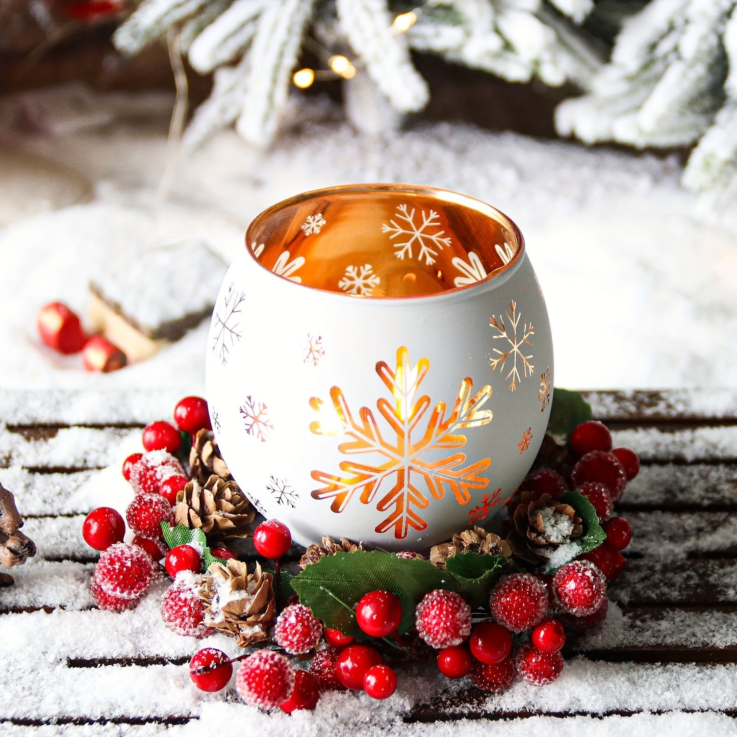 Schneeflocken Teelichter