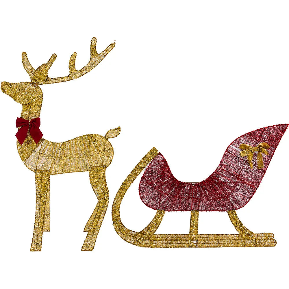 Weihnachts-Rentier und Schlitten Dekoration